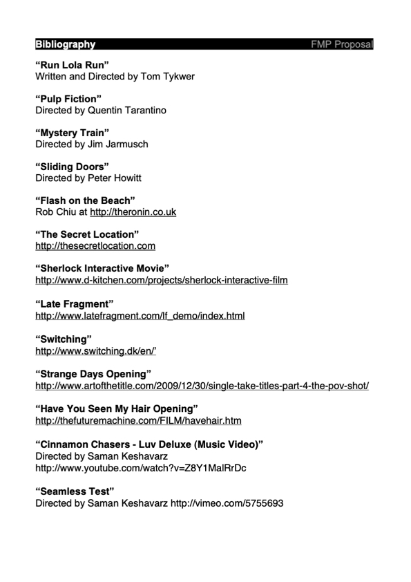 Screenshot of the bibliography required by college