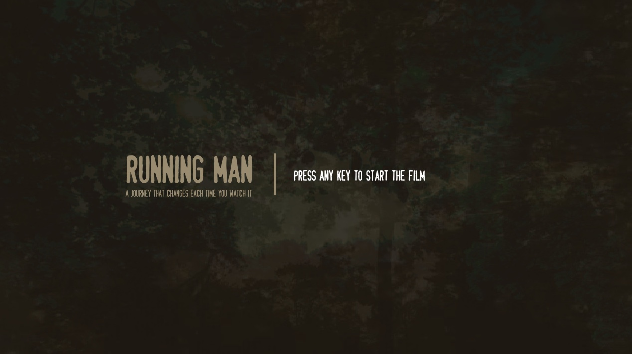 Screenshot of the home screen which shows the message "Press any key to start"